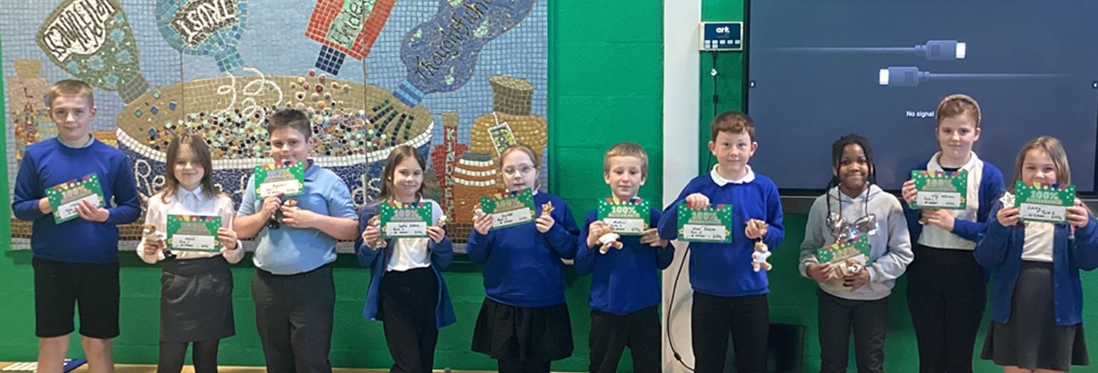 100 Attendance Awards Kirton Primary School